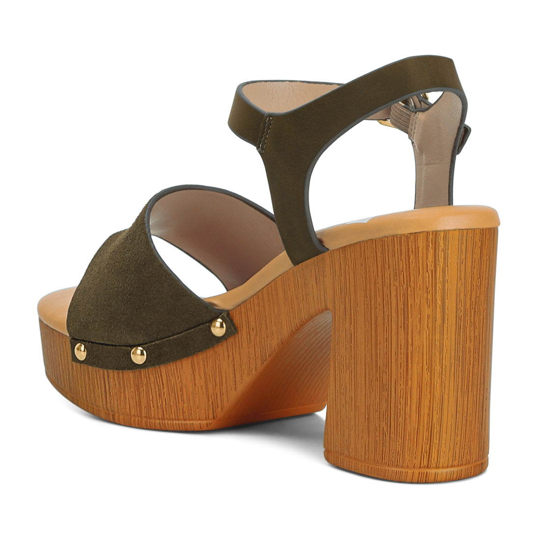suede high block sandals#color_olive-green