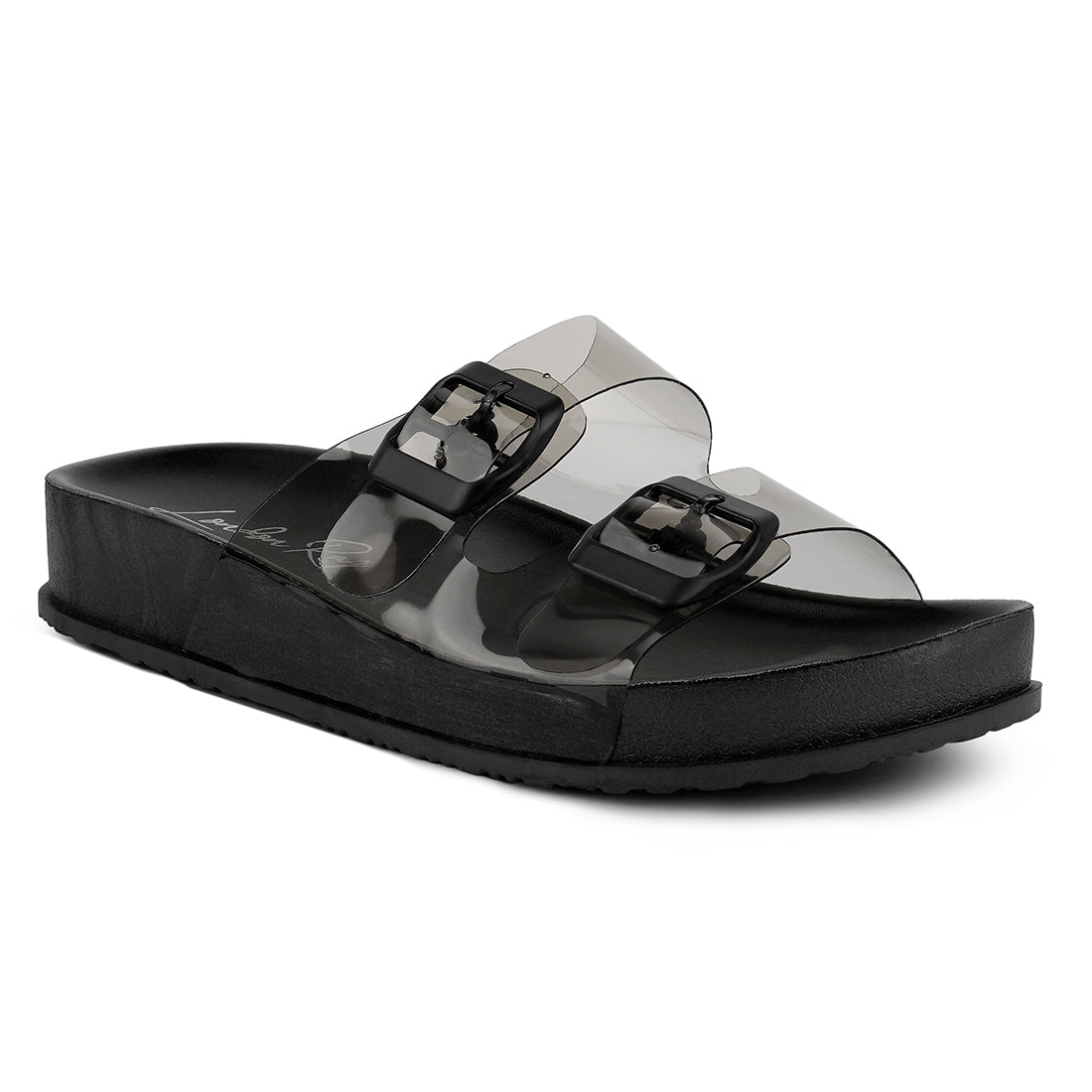 Black slide platform shops sandals