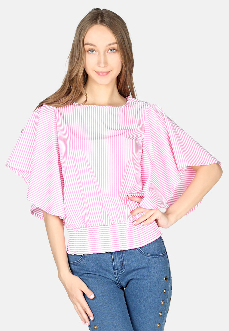 women floral print top#color_pink