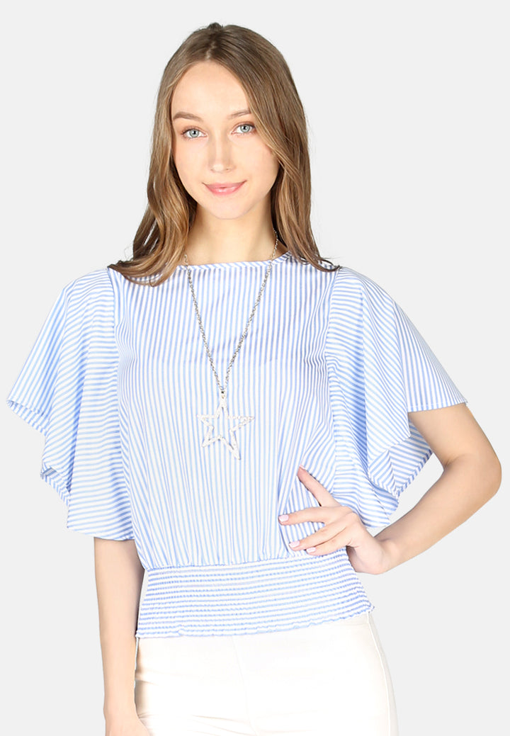 women floral print top#color_blue