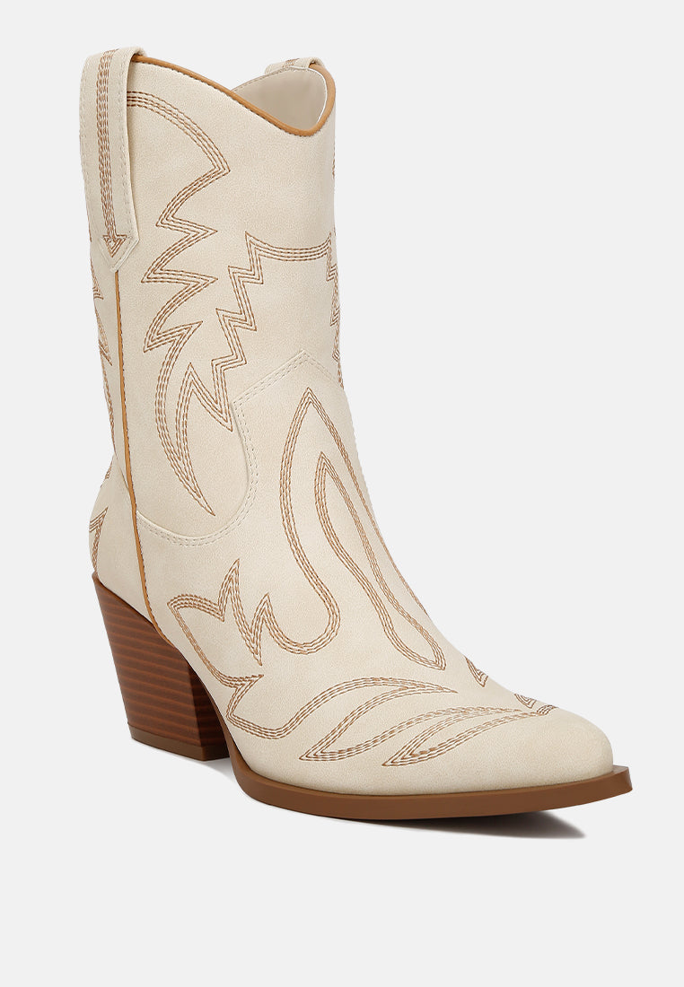 Women Faux Leather Patchwork Detail Boots