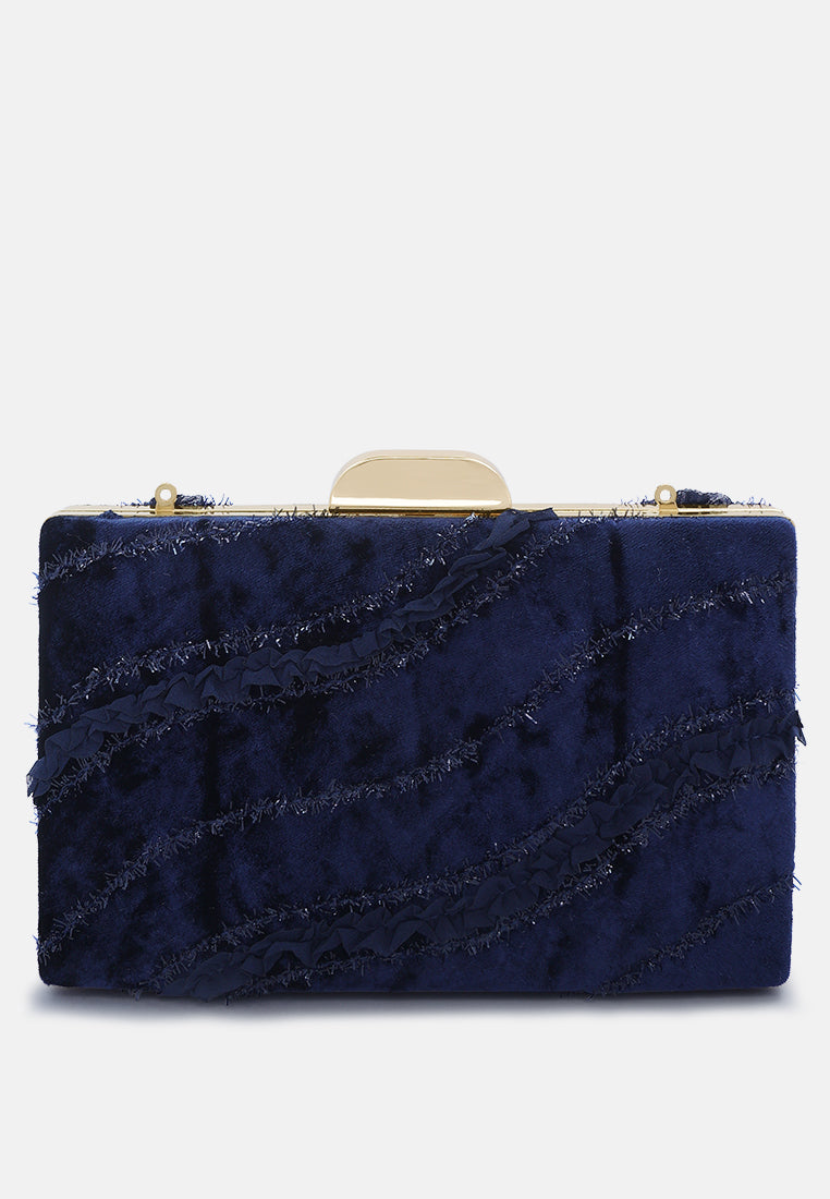 Velvet Ribbon Clutch Bag