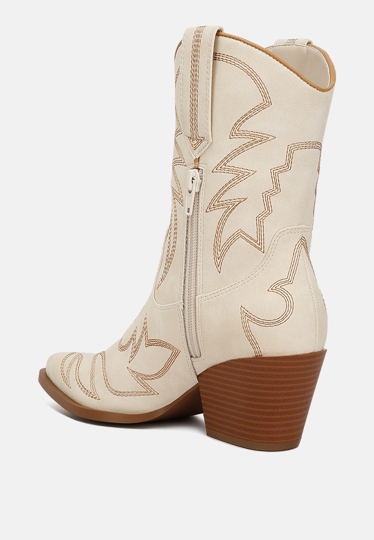 Women Faux Leather Patchwork Detail Boots