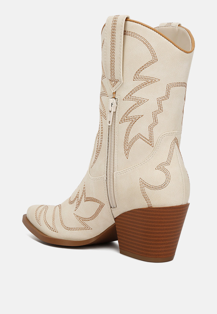 Women Faux Leather Patchwork Detail Boots