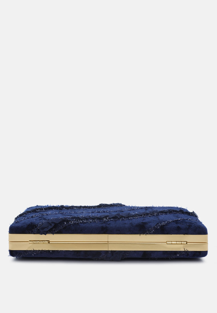Velvet Ribbon Clutch Bag