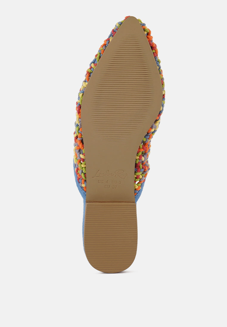 Women Cotton Mesh Tasseled Mules