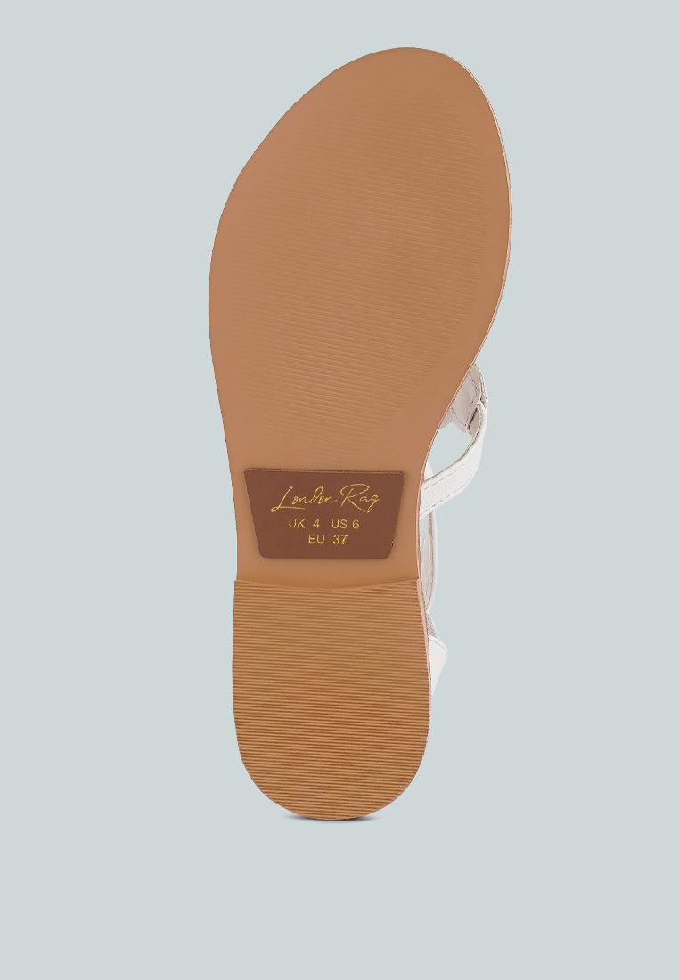 Beads And Rhinestones Flat Sandals