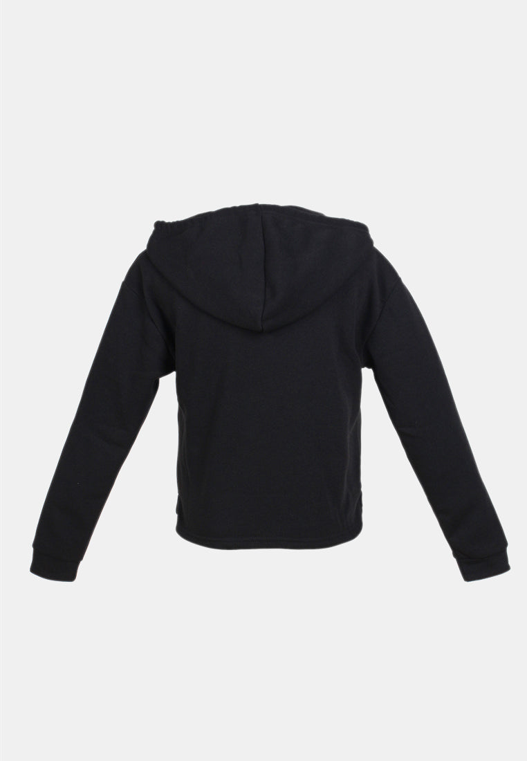 women hoodie with drawstring#color_black