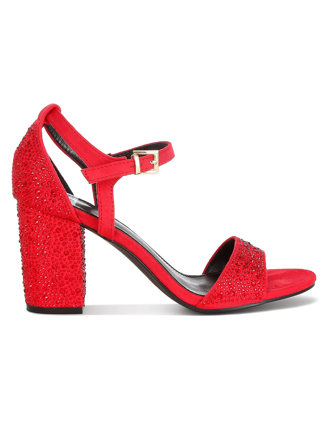 rhinestones embellished sandals#color_red