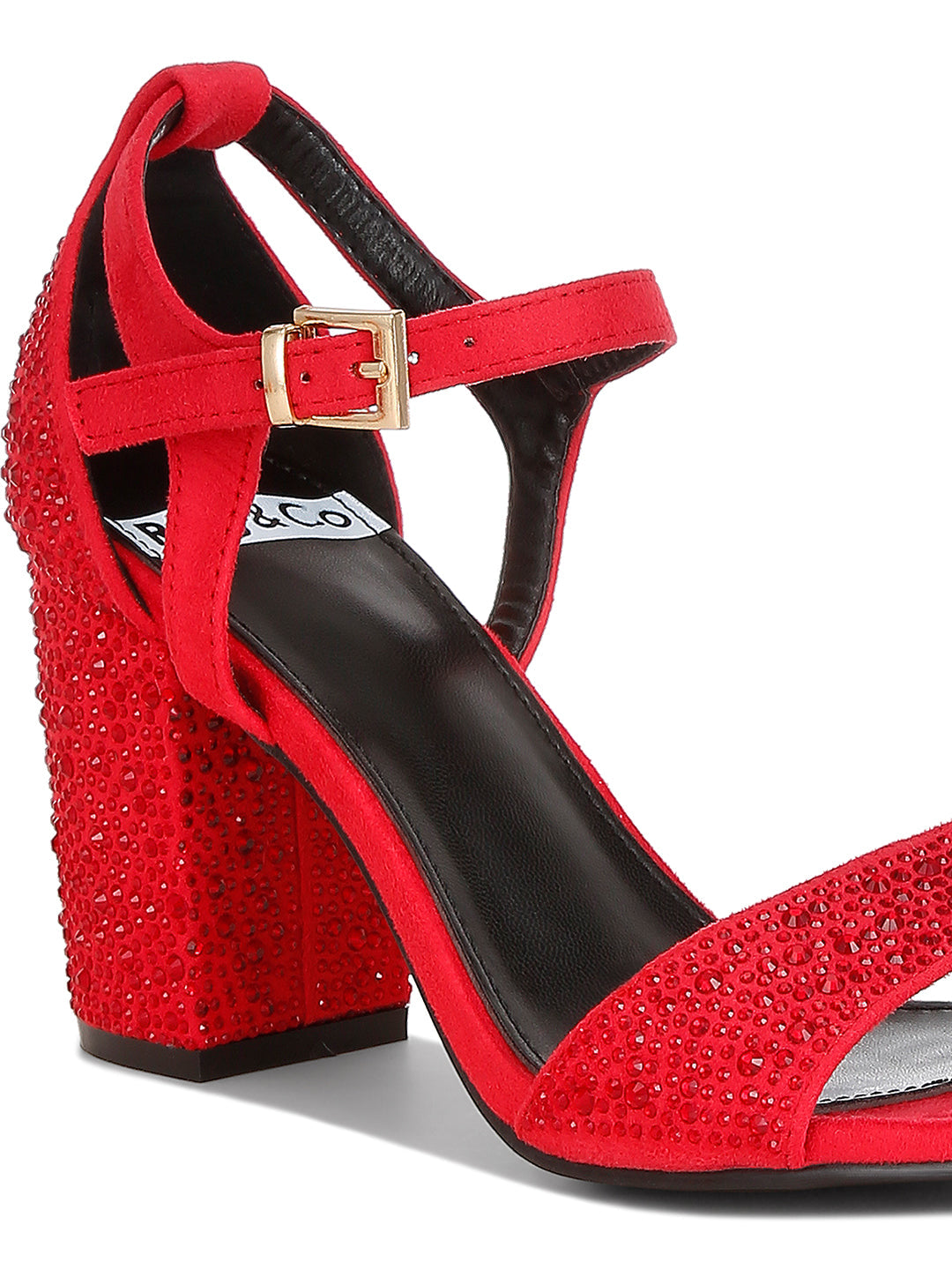 rhinestones embellished sandals#color_red