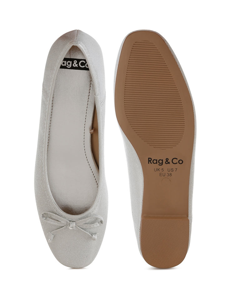 metallic ballet flats#color_silver