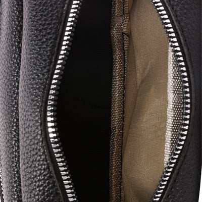 front pocket shoulder bag#color_black