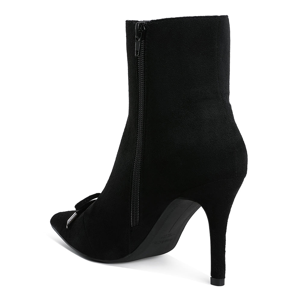 Bow Detail Ankle Boots#color_black