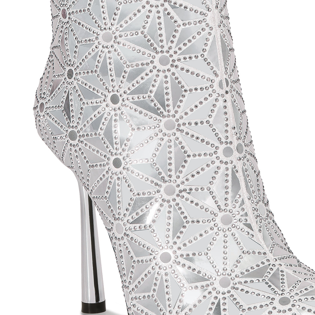 Mirror Embellished High Ankle Boots#color_silver