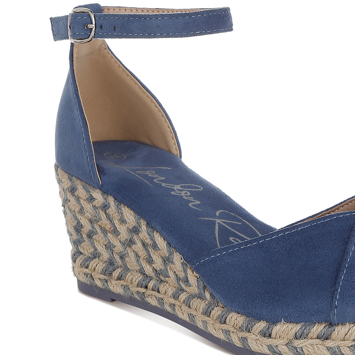 women wedge heel espadrilles sandals#color_navy