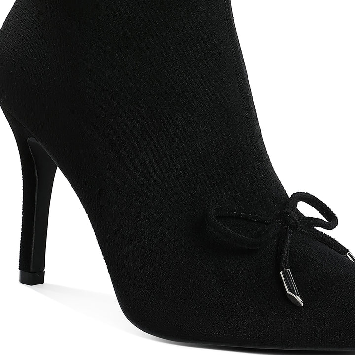 Bow Detail Ankle Boots#color_black