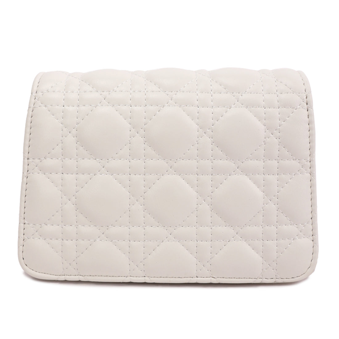 quilted metallic buckle cluch bag#color_white