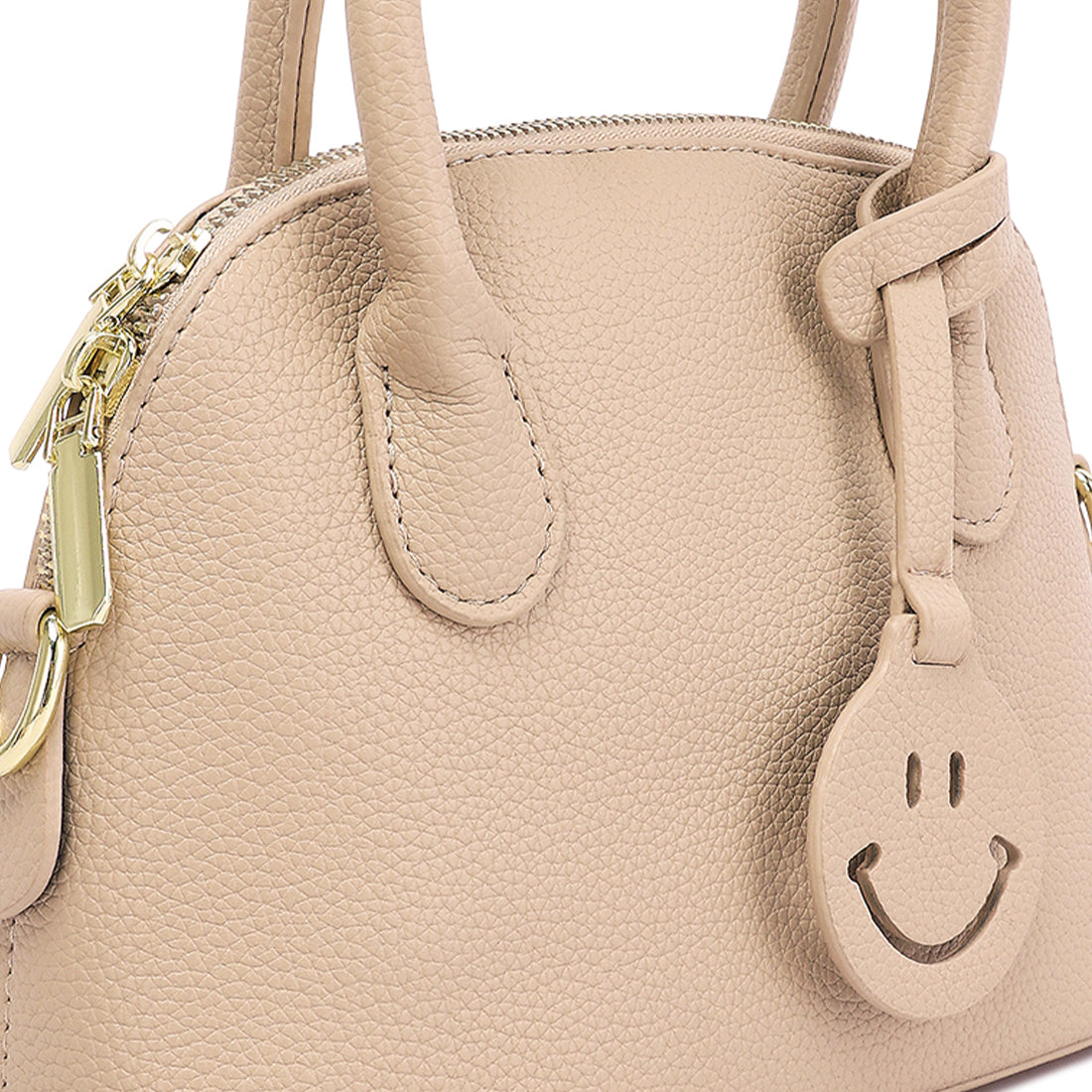 smiley bag tag shoulder bag#color_khaki