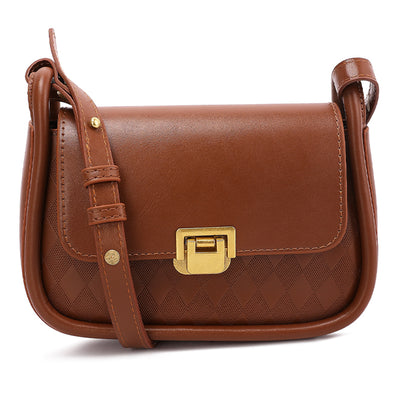 faux leather sling bag#color_brown