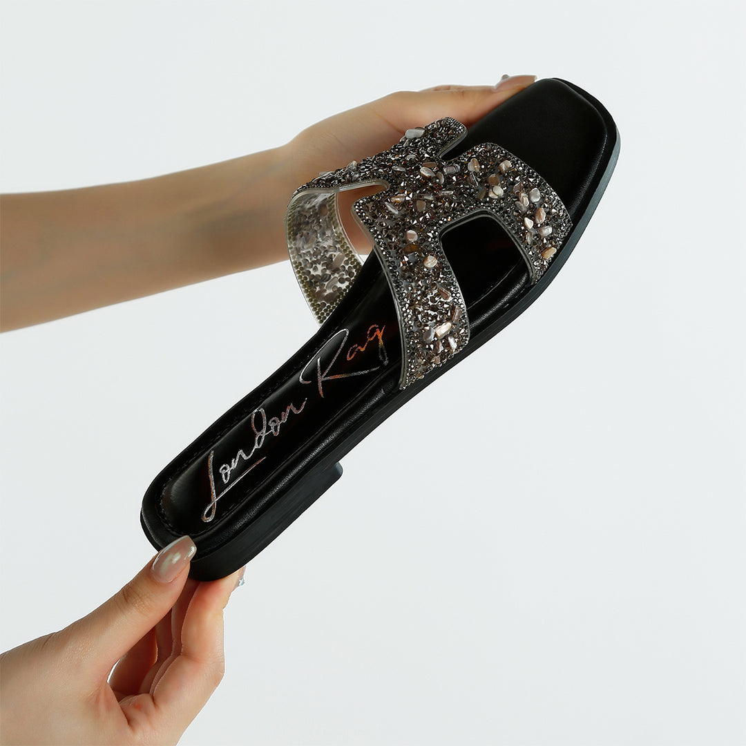 rhinestone detail cut-out flats#color_black