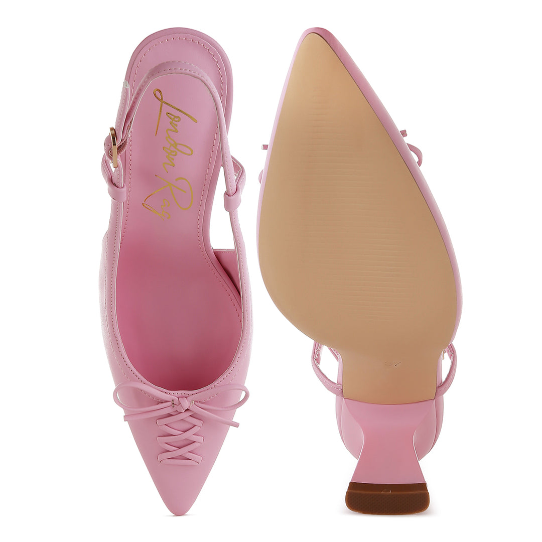 women kitten heel pointy slingbacks#color_pink