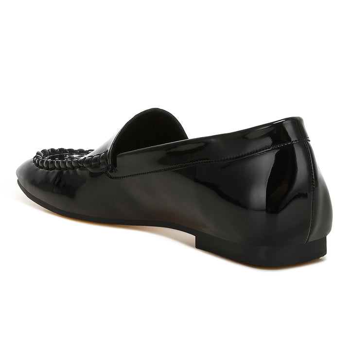 metallic pleather loafers
#color_black