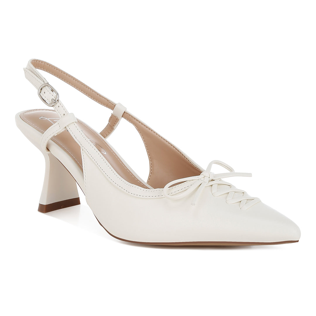 women kitten heel pointy slingbacks#color_white