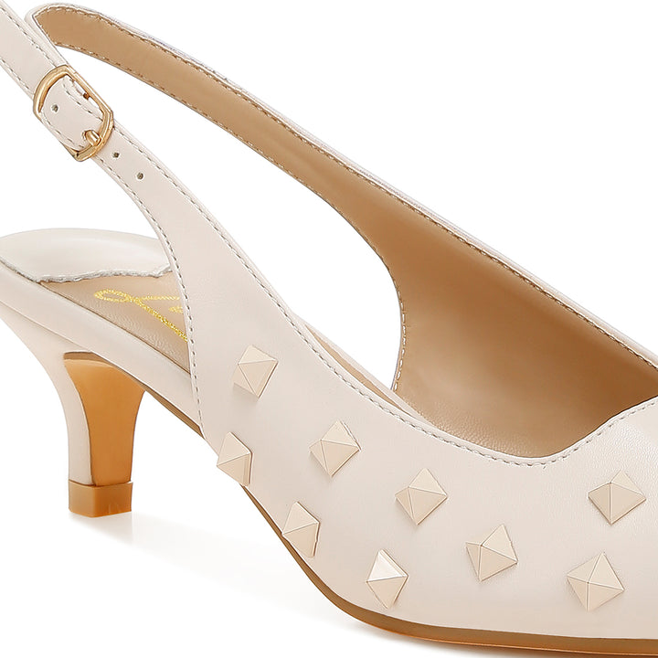 stud embellished kitten heels
#color_beige