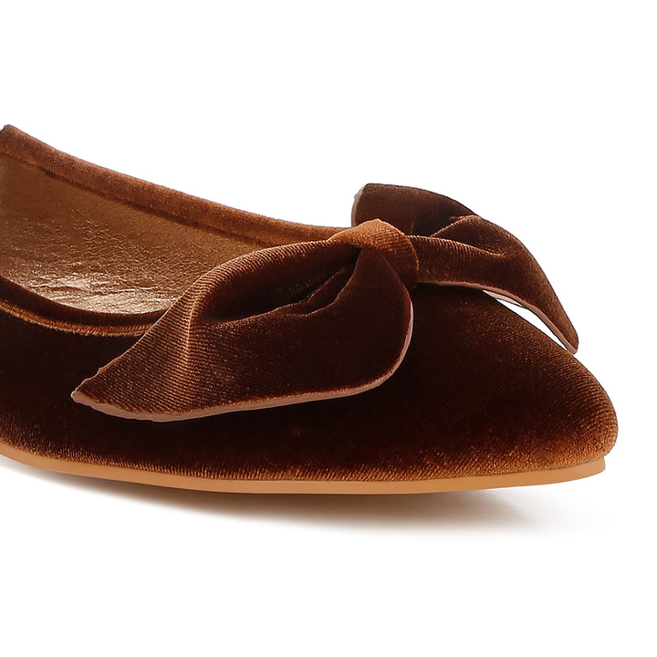 velvet bow detail ballerinas
#color_bronze