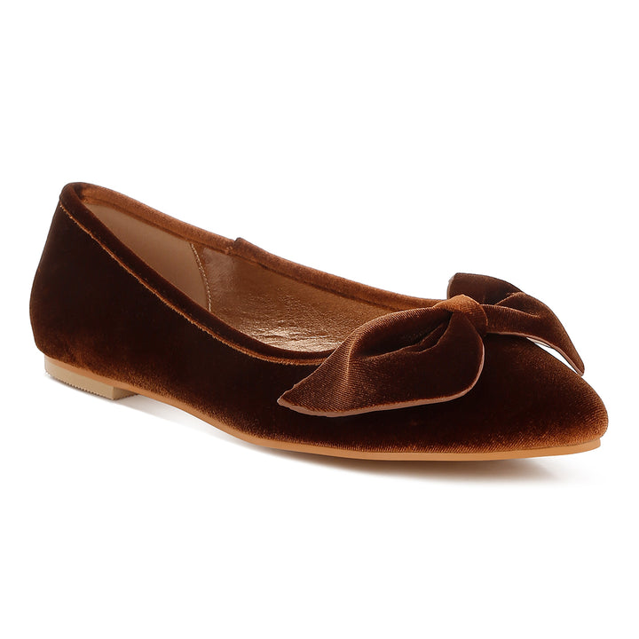 velvet bow detail ballerinas
#color_bronze