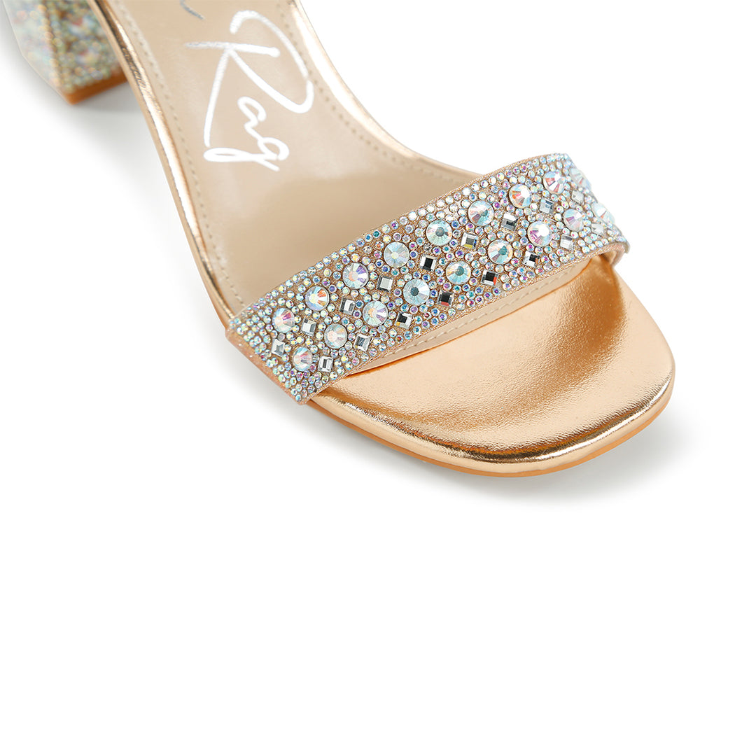 rhinestones and sequins block sandals#color_rose-gold