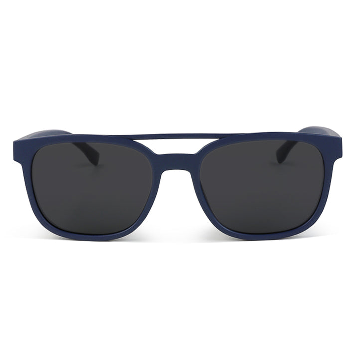 top bar detail wayfarer sunglasses#color_blue-black