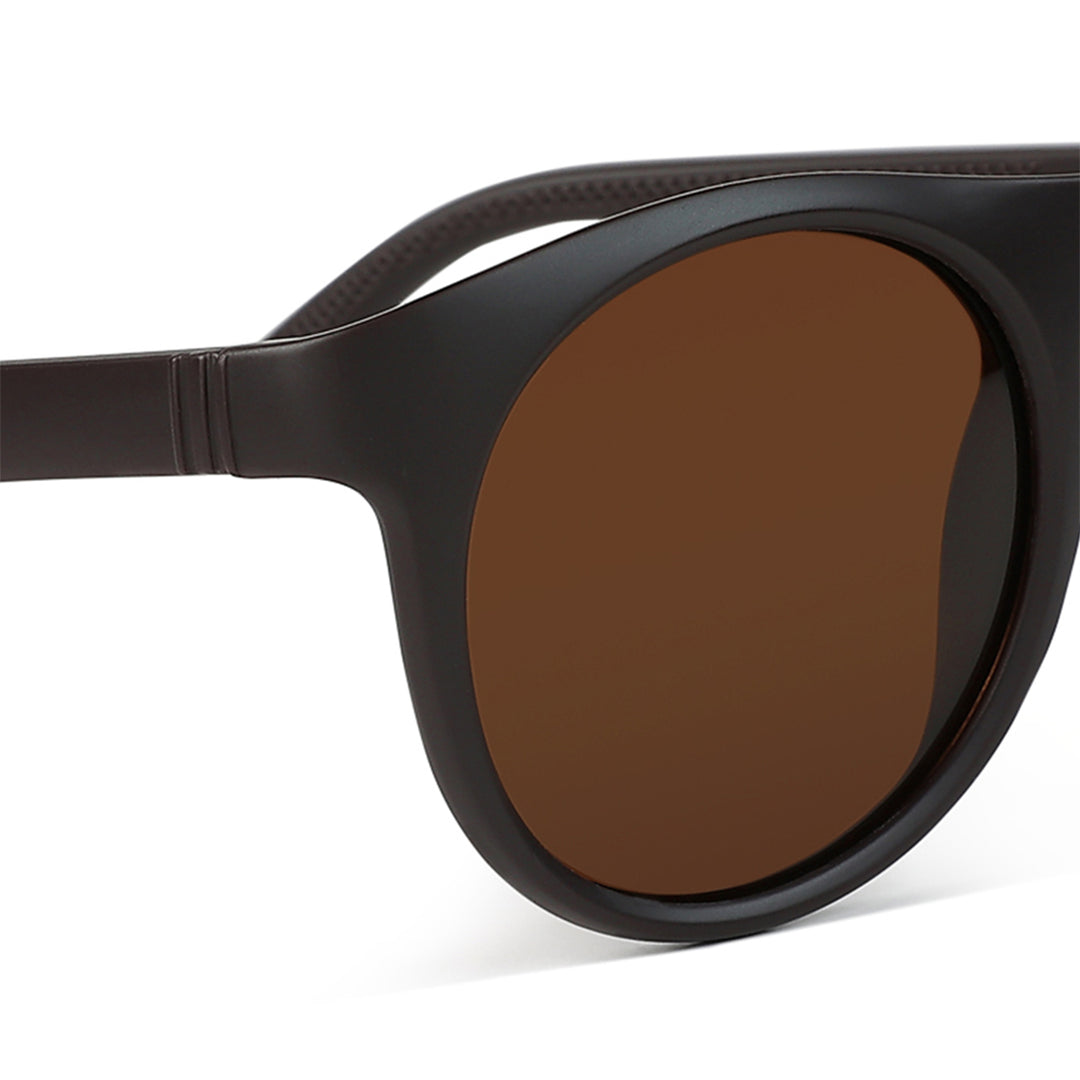 round flat sunglasses#color_brown