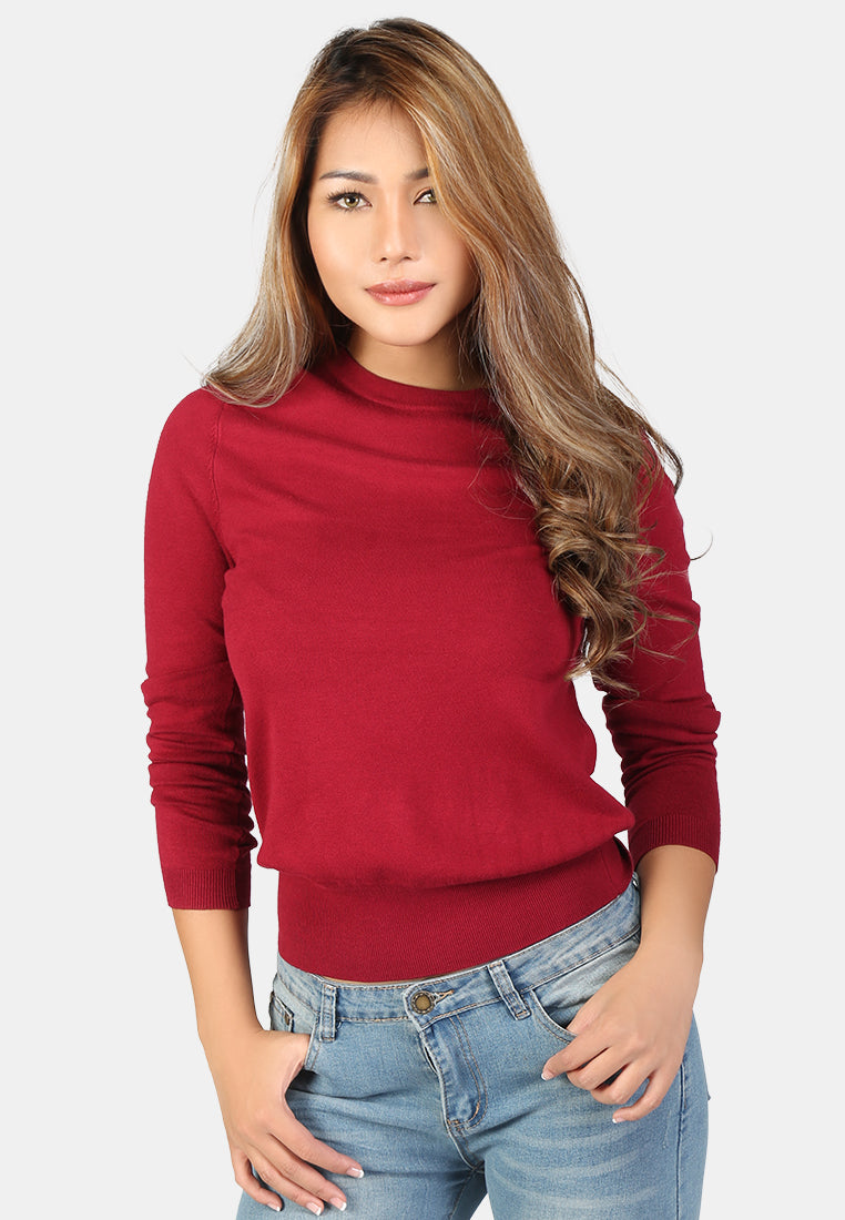 women light weight pullover sweater#color_burgundy