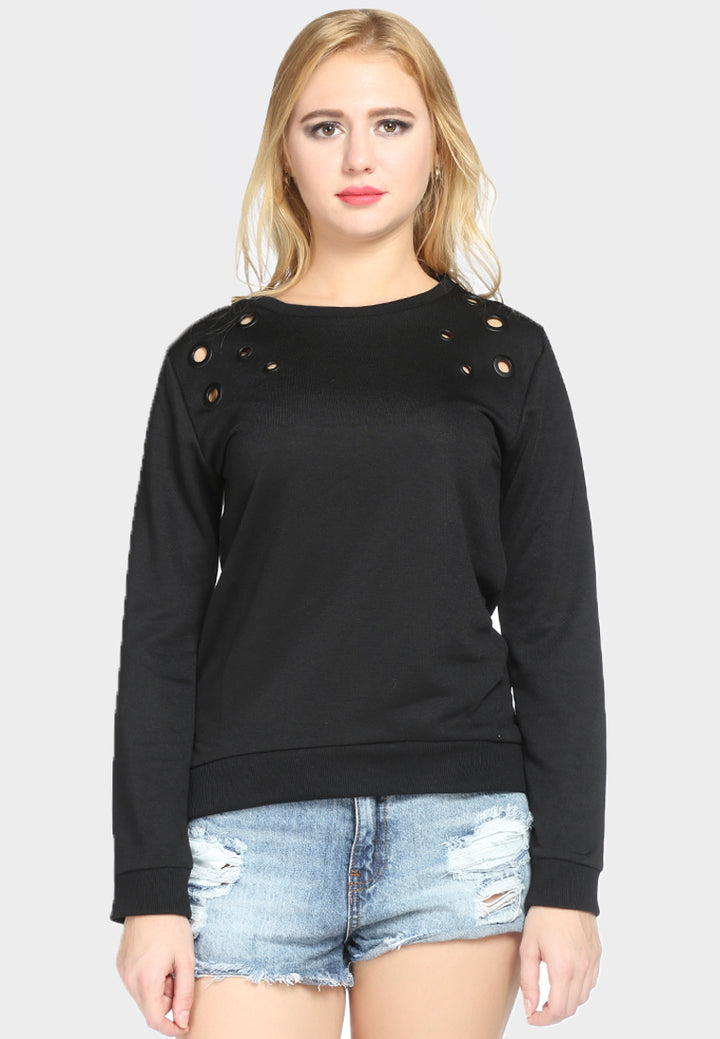 Black Peek-a Boo Top