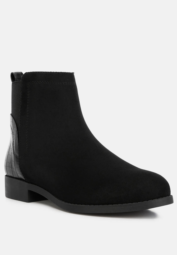 Women Croc Back Panel Chelsea Boots