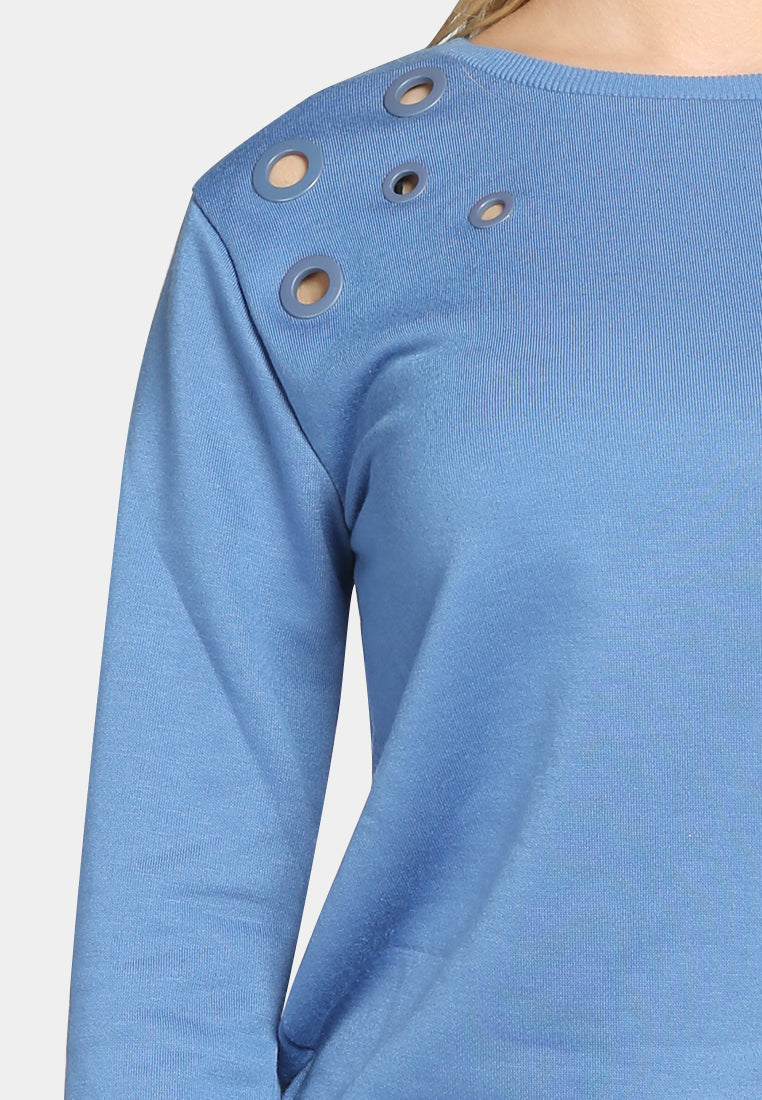 women peek-a boo top#color_blue