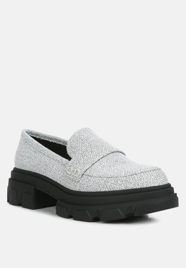 women chunky lug sole loafers#color_white