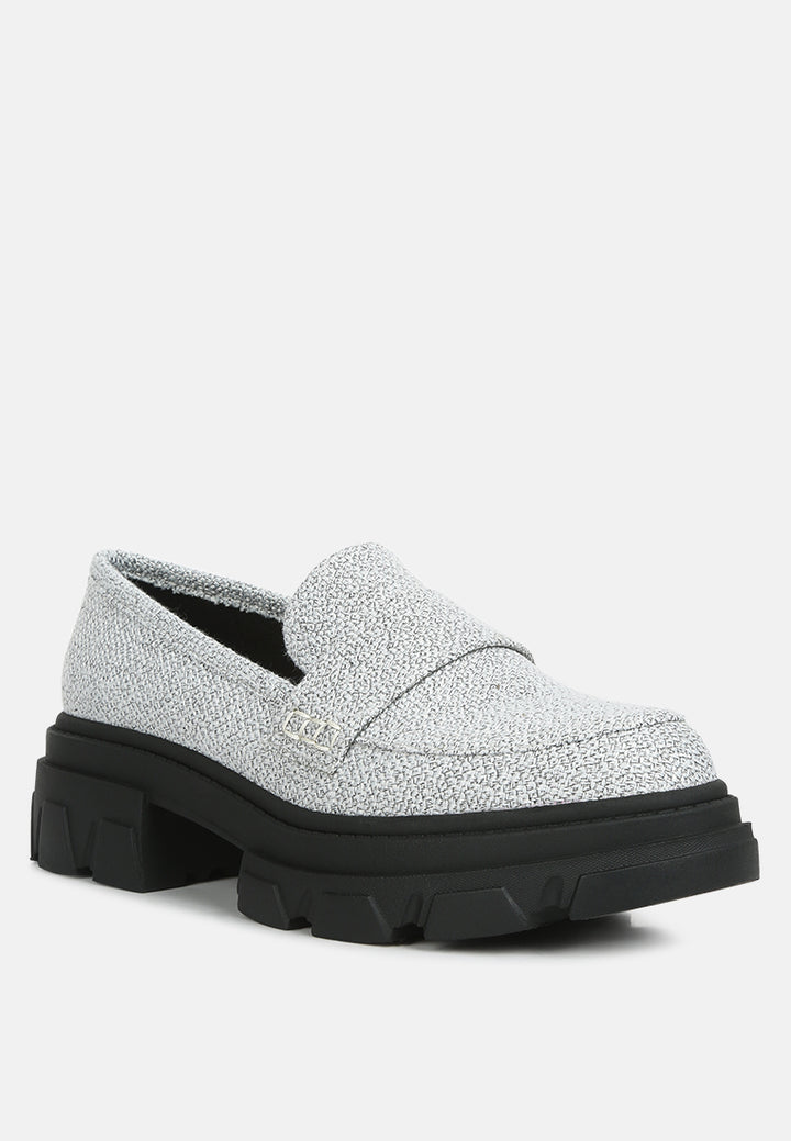 women chunky lug sole loafers#color_white