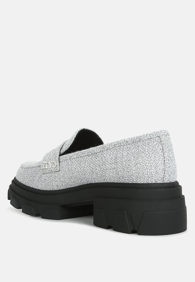 women chunky lug sole loafers#color_white