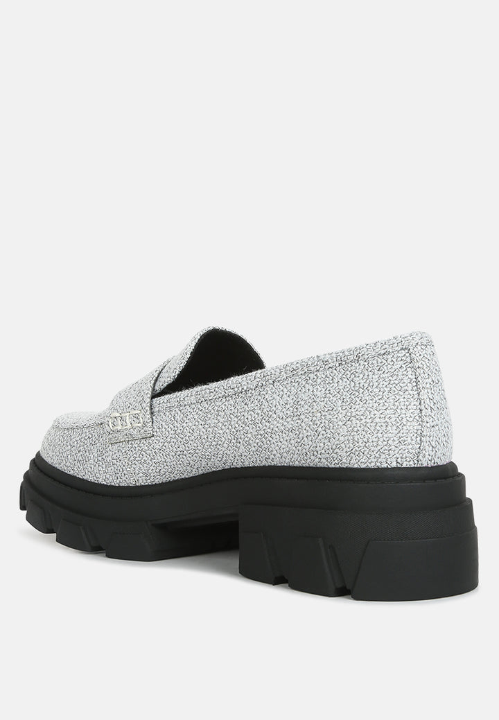 women chunky lug sole loafers#color_white