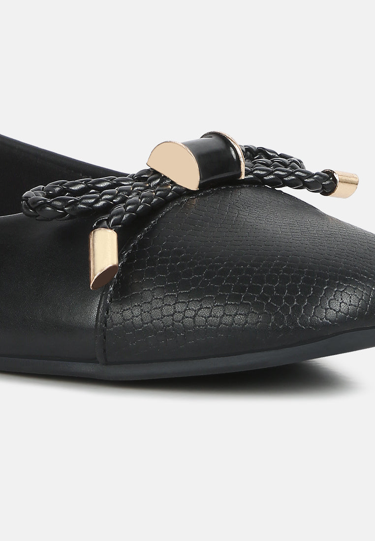 women metallic embellished flat ballerinas#color_black