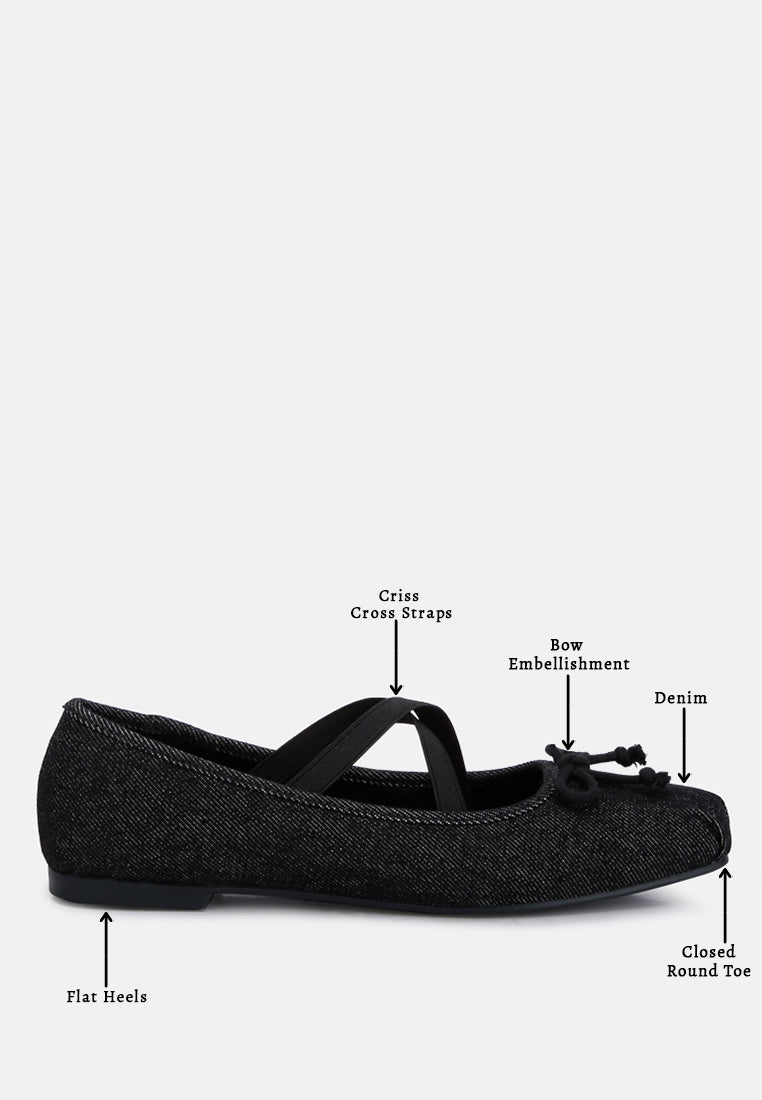 women criss cross strap ballet flats#color_black