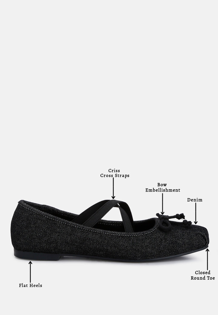 women criss cross strap ballet flats#color_black