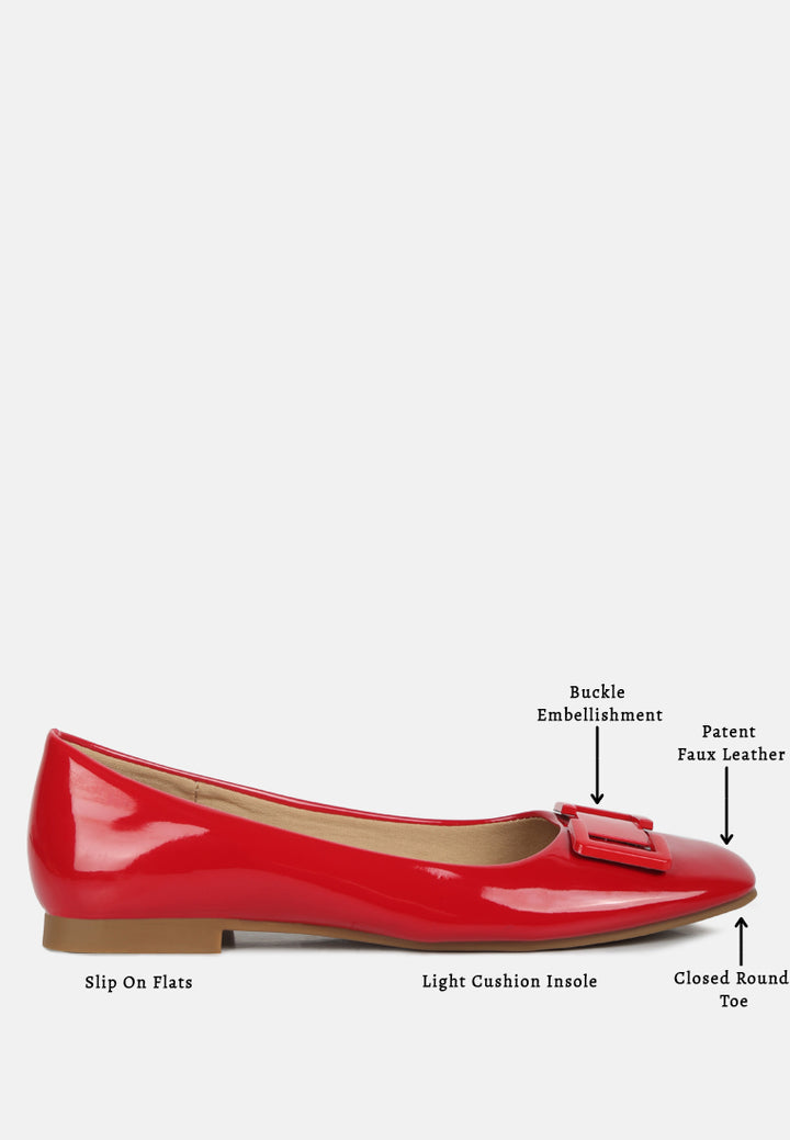 women embellished flat ballerinas#color_red