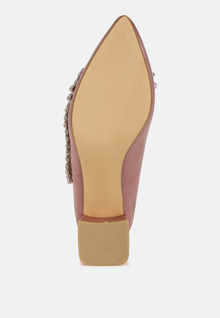 satin diamante embellished pumps#colour_blush