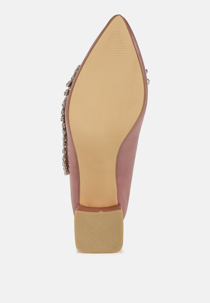satin diamante embellished pumps#colour_blush