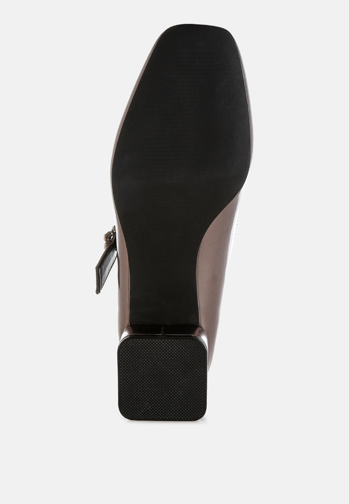 women diamante brooch metallic mary jane pumps#color_pewter