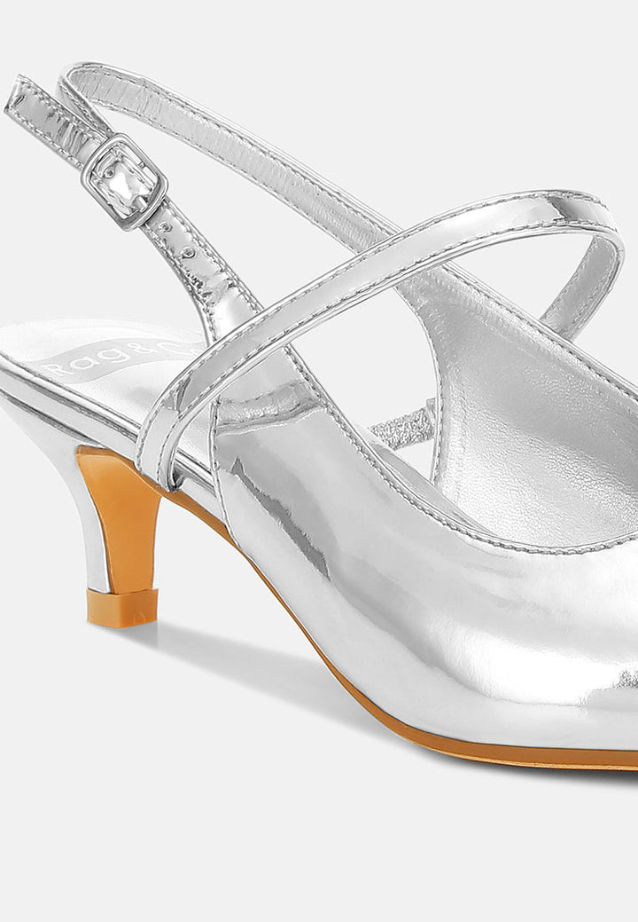 kitten heel slingback sandals by ruw#color_silver