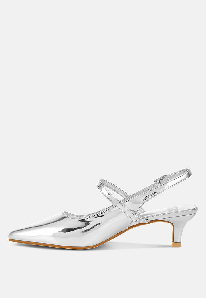 kitten heel slingback sandals by ruw#color_silver